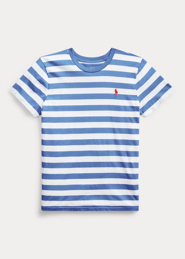 Polo Ralph Lauren Striped Cotton Jersey T Shirt Dame Danmark (DEQRC8032)